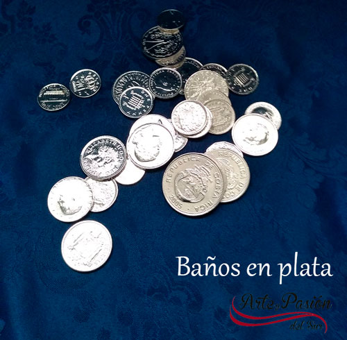 baño de monedas plata